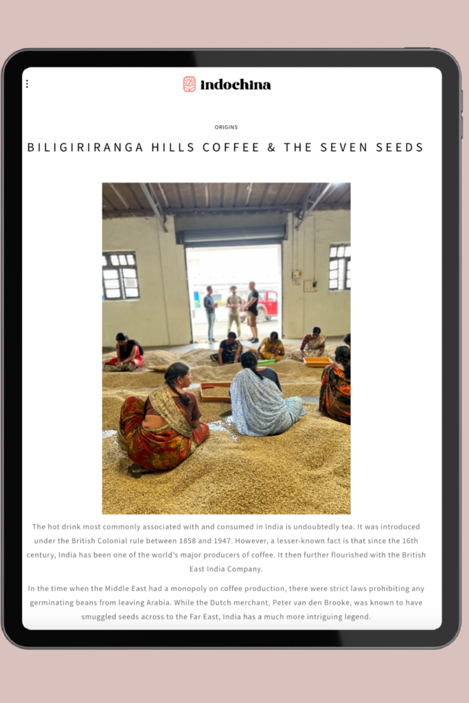 Biligiriranga Hills Cofee and the Seven seeds